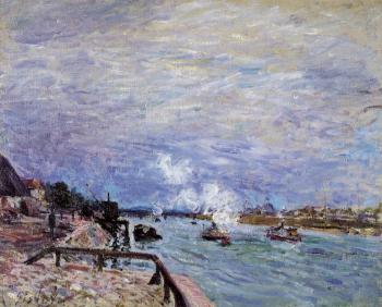 Alfred Sisley : The Seine at Grenelle, Rainy Weather
